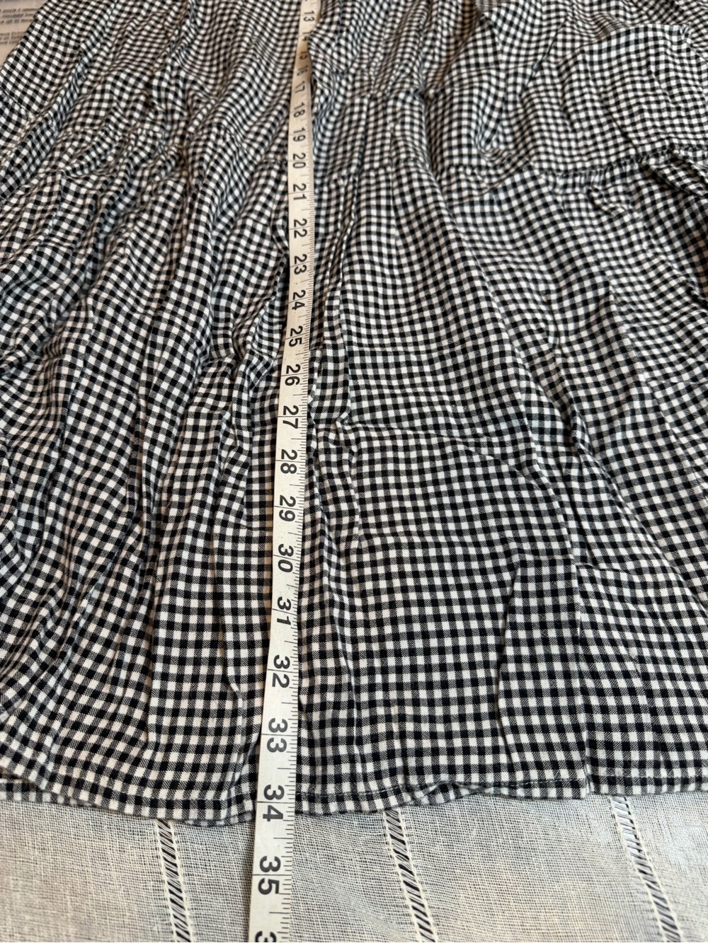 VTG Rhythm Blues Gingham Plaid Tiered Maxi Skirt Womens Size Large Cottagecore - Picture 7 of 9